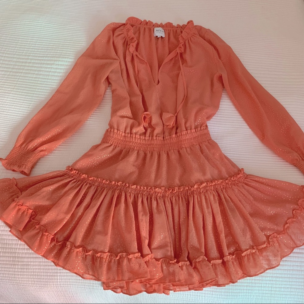 MISA Los Angeles S Melodie Dress Coral